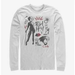 Hot Sale 🔔 Disney Cruella Fashion Sketches Long-Sleeve T-Shirt ❤️