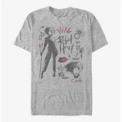 Outlet 💯 Disney Cruella Fashion Sketches T-Shirt ⌛