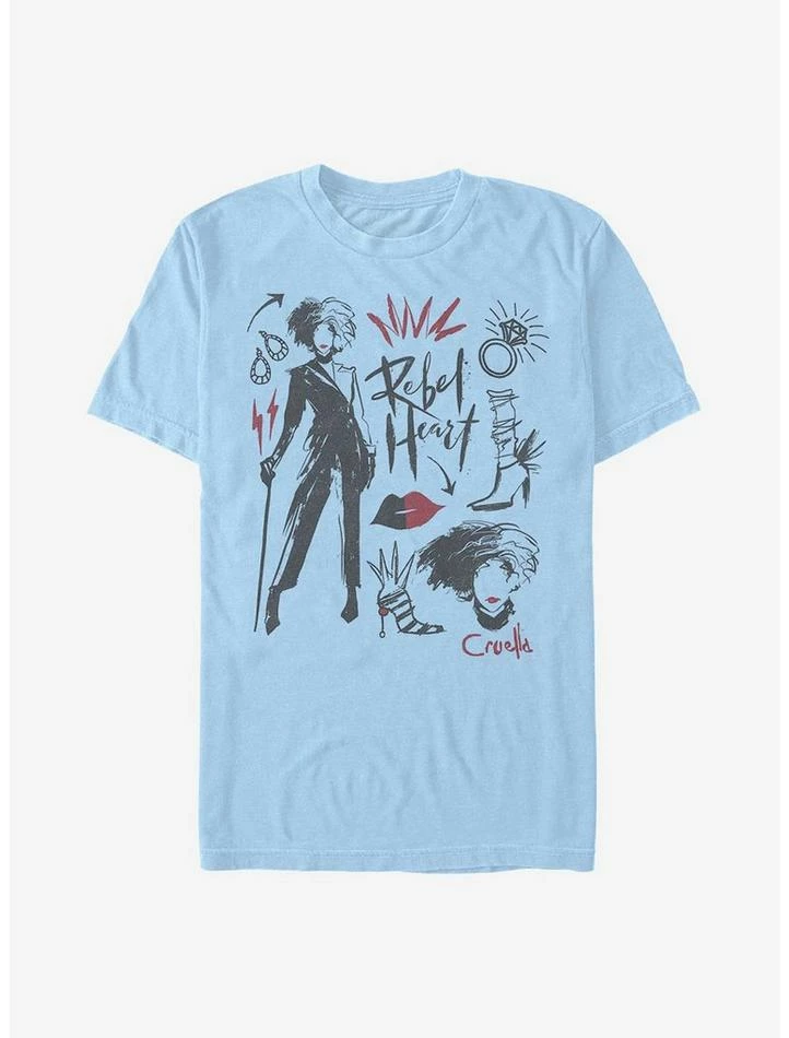 Discount 🌟 Disney Cruella Fashion Sketches T-Shirt ✔️ 1 Discount 🌟 Disney Cruella Fashion Sketches T-Shirt ✔️