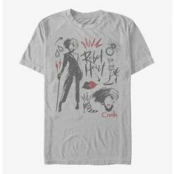 Flash Sale ✔️ Disney Cruella Fashion Sketches T-Shirt ❤️