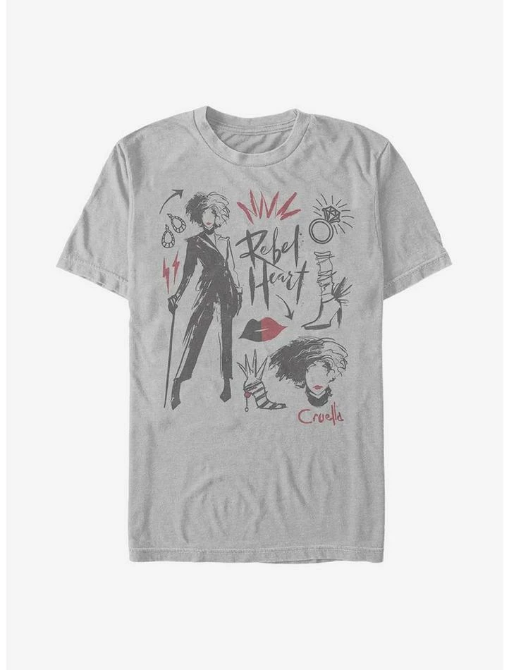 Flash Sale ✔️ Disney Cruella Fashion Sketches T-Shirt ❤️ 1 Flash Sale ✔️ Disney Cruella Fashion Sketches T-Shirt ❤️
