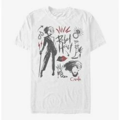 Discount 🌟 Disney Cruella Fashion Sketches T-Shirt ✨