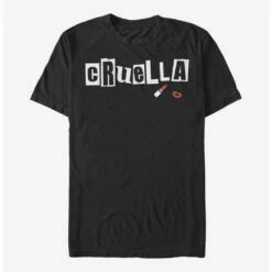 Best Pirce 😍 Disney Cruella Name Cut Out Letters T-Shirt 🔥