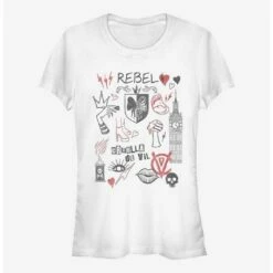 Top 10 ⌛ Disney Cruella Rebel Queen Doodles Girls T-Shirt 👍