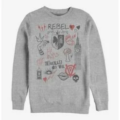 Coupon 😍 Disney Cruella Rebel Queen Doodles Crew Sweatshirt 🌟