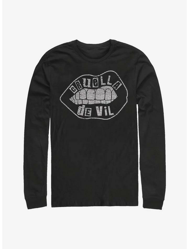 Wholesale ✨ Disney Cruella Lip Cut Out Name Outline Long-Sleeve T-Shirt ✔️ 1 Wholesale ✨ Disney Cruella Lip Cut Out Name Outline Long-Sleeve T-Shirt ✔️