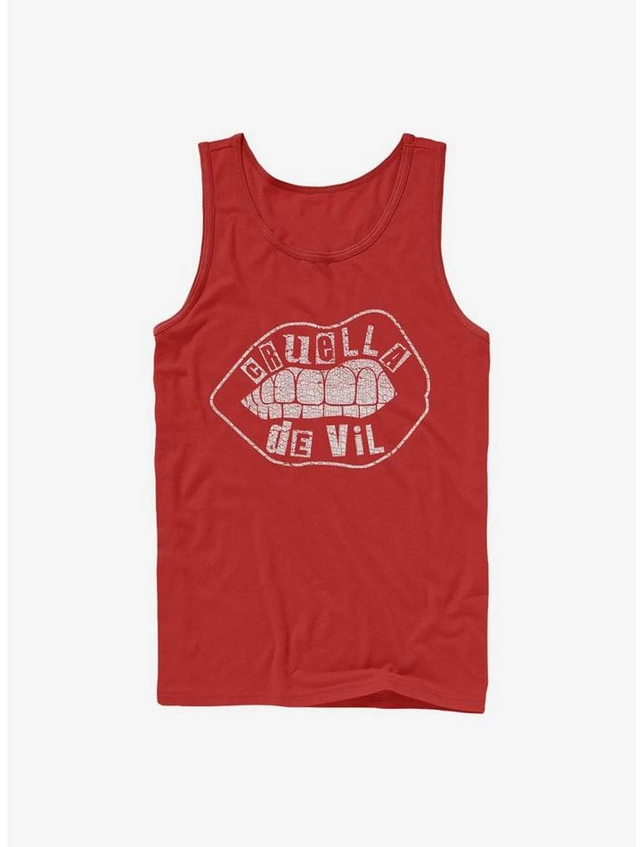 Wholesale 🌟 Disney Cruella Lip Cut Out Name Outline Tank 🔥 1 Wholesale 🌟 Disney Cruella Lip Cut Out Name Outline Tank 🔥