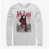 Discount ⌛ Disney Mulan Watercolor Live Action Title Long-Sleeve T-Shirt ❤️