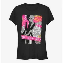 Coupon 🤩 Disney Cruella Hello Cruell World Girls T-Shirt Hot Topic Exclusive ⭐