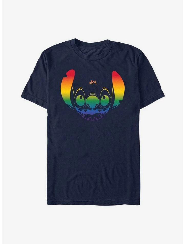 Buy ⌛ Disney Stitch Face Rainbow Pride T-Shirt ⌛ 1 Buy ⌛ Disney Stitch Face Rainbow Pride T-Shirt ⌛