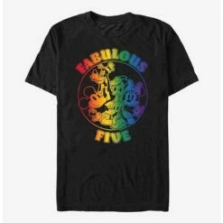 Promo ⌛ Disney Mickey Mouse Fabulous Five Rainbow T-Shirt 👍