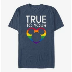 Cheap 🔥 Disney Mickey Mouse True To Your Heart Rainbow T-Shirt ✔️