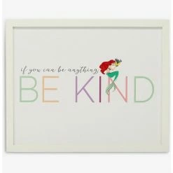 Outlet ✨ Disney The Little Mermaid Ariel Princess Be Kind Framed Wall Decor 👍