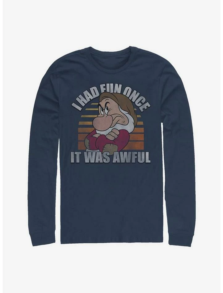 Wholesale 🎁 Disney Snow White Grumpy No Fun Long-Sleeve T-Shirt 😍 1 Wholesale 🎁 Disney Snow White Grumpy No Fun Long-Sleeve T-Shirt 😍