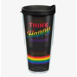 Coupon ⭐ Disney Think Happy Thoughts Rainbow 24oz Classic Tumbler With Lid 🎁