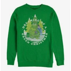 New 😍 Disney The Muppets Green Christmas Crew Sweatshirt ⌛
