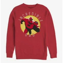 Hot Sale 👍 Disney Pixar The Incredibles Incredible Dad Circle Crew Sweatshirt 💯