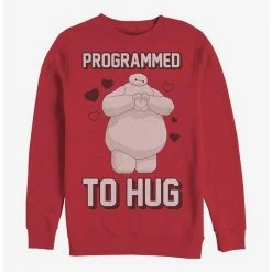 Flash Sale 🌟 Disney Big Hero 6 Programmed To Hug Crew Sweatshirt ⌛