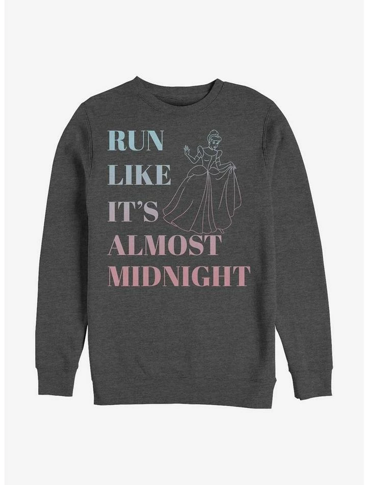 Flash Sale ⌛ Disney Cinderella Run Like It's Almost Midnight Crew Sweatshirt ⌛ 1 Flash Sale ⌛ Disney Cinderella Run Like It's Almost Midnight Crew Sweatshirt ⌛