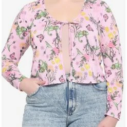 Brand new 💯 Disney Tangled Pascal Floral Tie-Front Girls Cardigan Plus Size 🥰