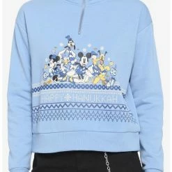 Best Pirce 🎁 Disney Holiday Hanukkah Half-Zip Girls Crop Pullover ❤️