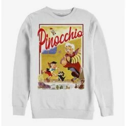 Cheapest ❤️ Disney Pinocchio Storybook Poster Crew Sweatshirt ❤️