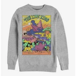 Cheap 🎉 Disney The Lion King Lion Poster Crew Sweatshirt ✨