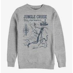 Outlet 👍 Disney Jungle Cruise Jungle Map Crew Sweatshirt ✔️