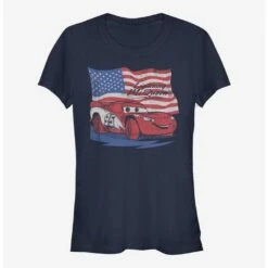 Discount 👍 Disney Pixar Cars Lightning Flag Girls T-Shirt 🔥