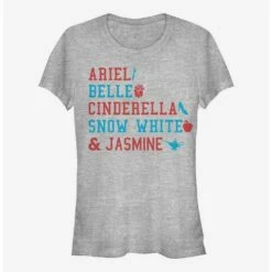 Promo ✔️ Disney Princess America Stacked Names ⭐ Girls T-Shirt ✨