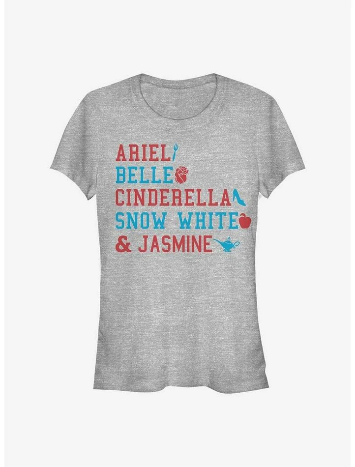 Promo ✔️ Disney Princess America Stacked Names ⭐ Girls T-Shirt ✨ 1 Promo ✔️ Disney Princess America Stacked Names ⭐ Girls T-Shirt ✨