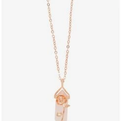 Cheap ⌛ Disney Beauty And The Beast Rose Crystal Necklace 😀