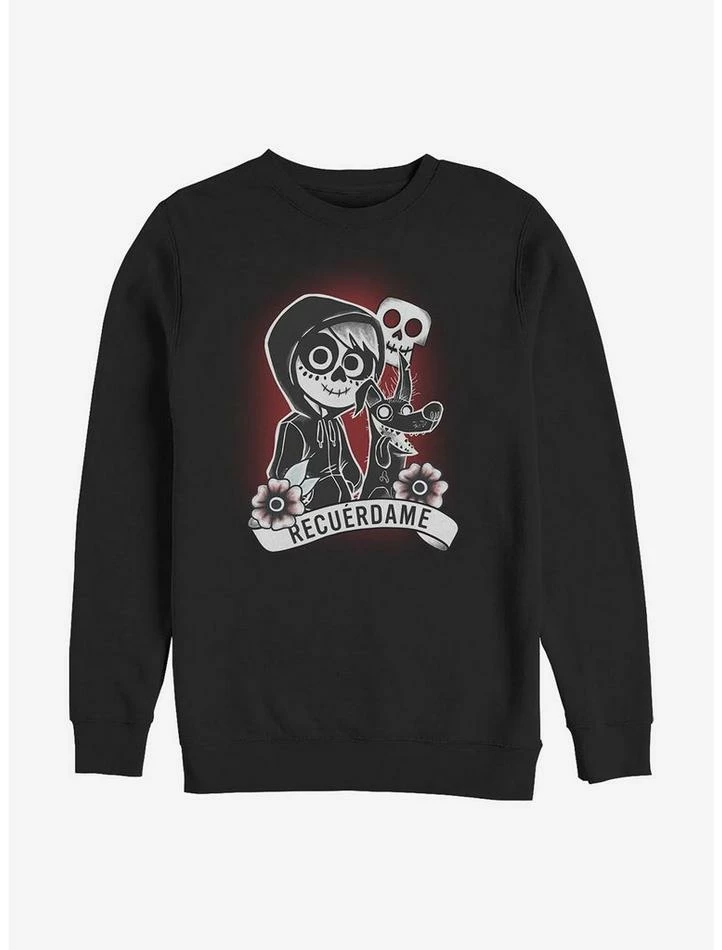 Best Sale ⌛ Disney Pixar Coco Recuerdame Tattoo Crew Sweatshirt 🌟 1 Best Sale ⌛ Disney Pixar Coco Recuerdame Tattoo Crew Sweatshirt 🌟