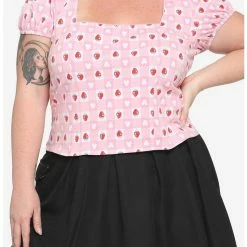 Discount ⭐ Her Universe Disney Minnie Mouse Strawberry Gingham 😍 Girls Top Plus Size ⌛
