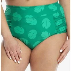 Promo 😀 Disney Lilo & Stitch Leaf High-Waisted Swim Bottoms Plus Size 🔥 -Dressup Outfits Shop 16460355 av1