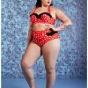 Promo ❤️ Disney Minnie Mouse Ruffled High-Waisted Swim Bottoms Plus Size 🎉