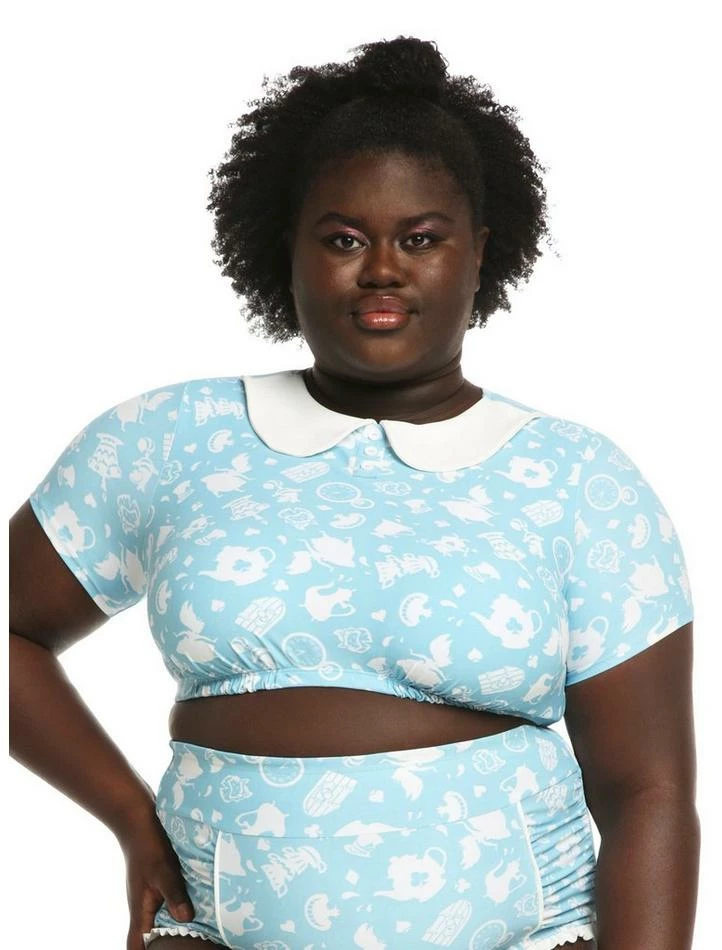 Discount β Disney Alice In Wonderland Collar Swim Top Plus Size π 2 Discount β Disney Alice In Wonderland Collar Swim Top Plus Size π - Image 2