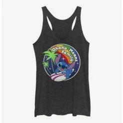 Cheap ❤️ Disney Lilo & Stitch Rainbow Ohana Means Family Girls Tank ⌛