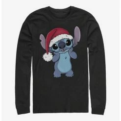 Top 10 🔥  Disney Lilo & Stitch Wearing Santa Hat Long-Sleeve T-Shirt 🌟
