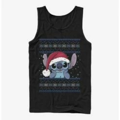 Deals 🥰 Disney Lilo & Stitch Holiday Stitch Wearing Santa Hat Tank 👏