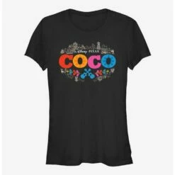 Cheapest 😀 Disney Pixar Coco Artistic Logo Girls T-Shirt 😀