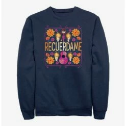 Hot Sale ⌛ Disney Pixar Coco Recuerdame Crew Sweatshirt 😀