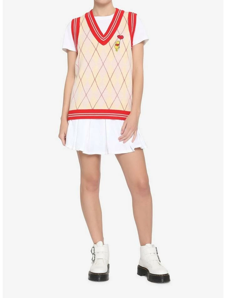 Hot Sale π― Her Universe Disney Winnie The Pooh Argyle Girls Sweater Vest π 2 Hot Sale π― Her Universe Disney Winnie The Pooh Argyle Girls Sweater Vest π - Image 2