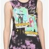Budget 🤩 The Nightmare Before Christmas Jack & Sally Tarot Cards Tie-Dye Girls Muscle Top ❤️