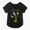 Budget ✨ Disney Beauty And The Beast Lumiere It's Lit Girls Plus Size T-Shirt 🔥
