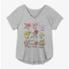 New ✔️ Disney Princesses Flower Icons 🔥 Girls Plus Size T-Shirt ✔️