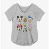 Best deal ⌛ Disney Mickey Mouse Classic Friends Faces Girls Plus Size T-Shirt 🥰
