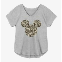 Deals ⭐ Disney Mickey Mouse Animal Print Logo 👏 Girls Plus Size T-Shirt ✔️