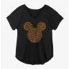 Budget 🧨 Disney Mickey Mouse Cheetah Logo 🎁 Girls Plus Size T-Shirt ✔️