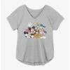 Cheapest 🧨 Disney Mickey Mouse Group 🔥 Girls Plus Size T-Shirt ✔️